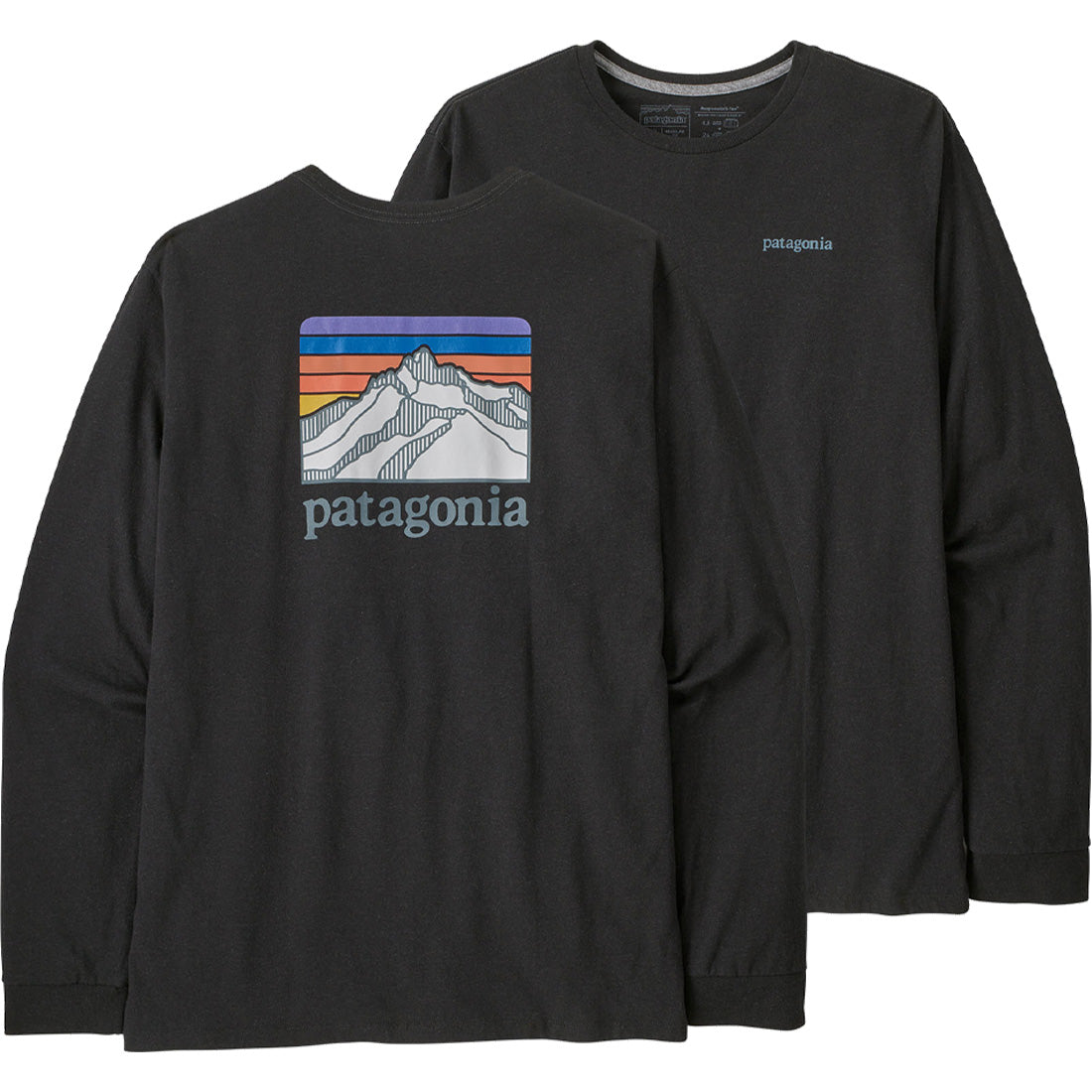 Patagonia Long Sleeve Line Logo Ridge Responsibili-Tee - Men's Ink Black XXL
