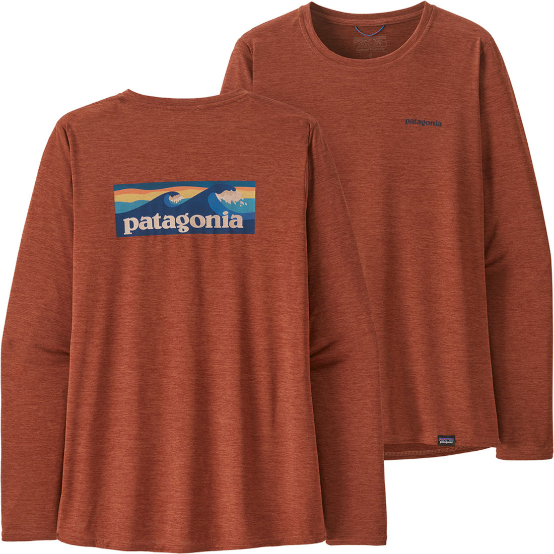Patagonia Long-Sleeved Capilene Cool Daily Graphic Shirt - Women's Boardshort Logo / Burl Red X-Dye XL
