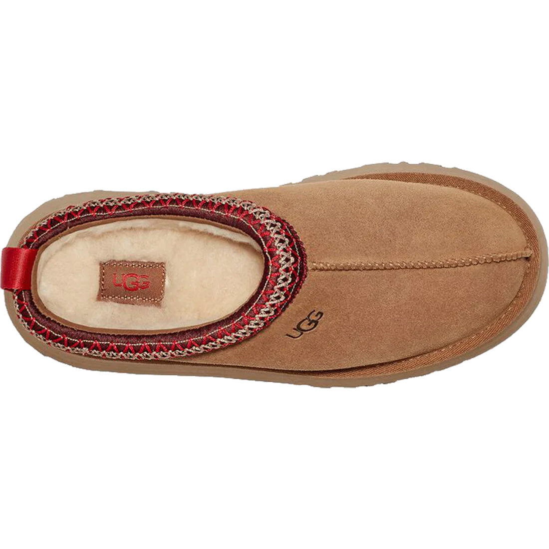 Brown Tazz shearling-lined suede platform slippers, Ugg