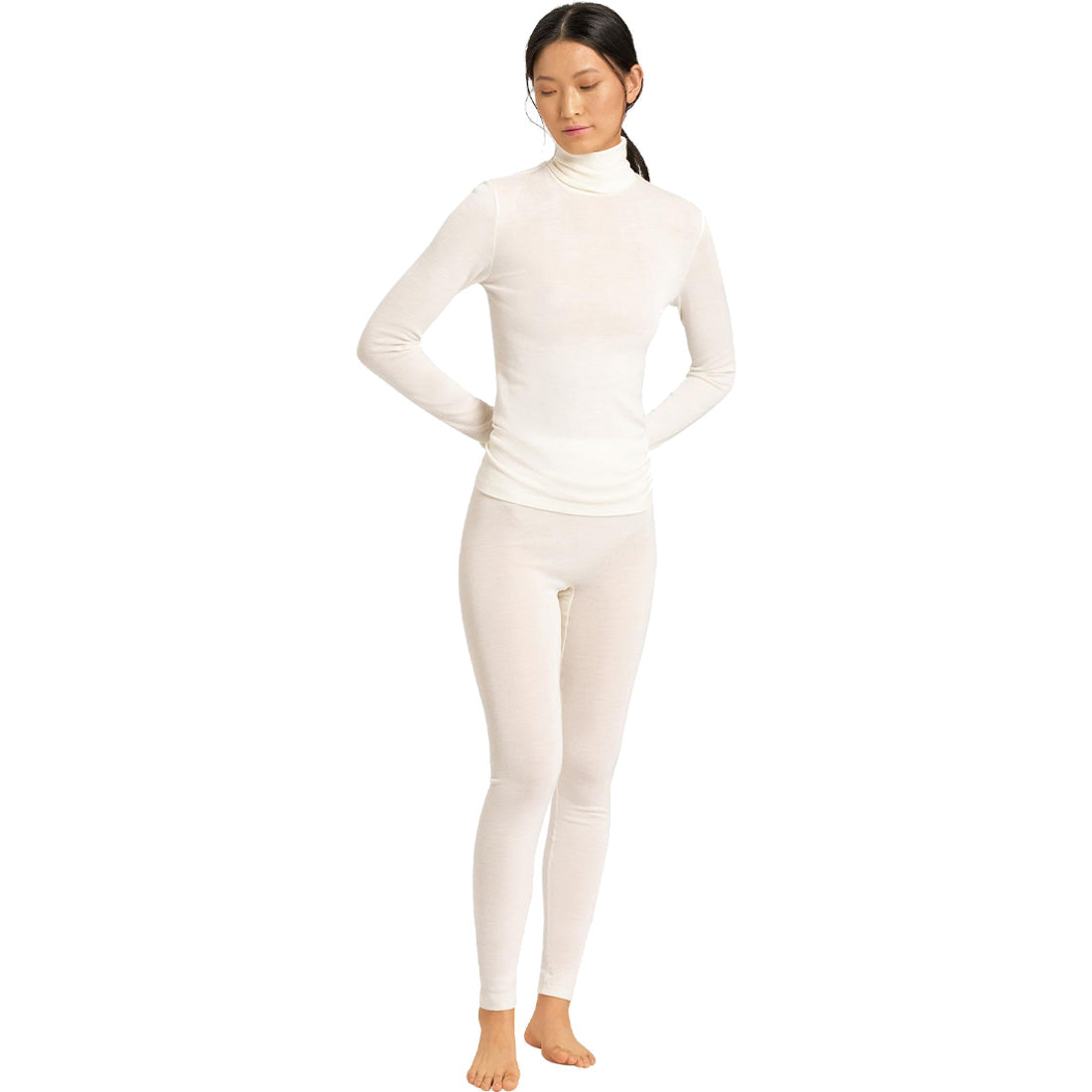 $150 NIB Hanro Woolen Silk Basic Long Leggings Size Medium