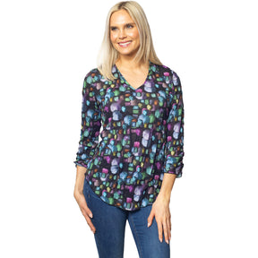 Sno Skins Printed Crinkle V-Neck - Women's