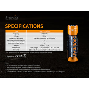 Fenix 21700 Rechargeable Battery 5000U