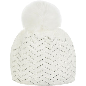 Mitchie's Matchings Sparkle Beanie w/Fox Pom - Women's