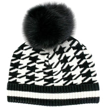 Mitchie's Matchings Houndstooth Hat w/Fox Pom - Women's