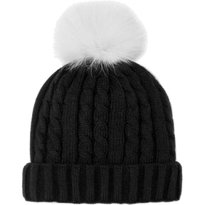 Mitchie's Matchings Fur Pom Knit Beanie - Women's