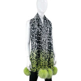 Mitchie's Matchings Leopard Ombre Scarf w/Fox Poms - Women