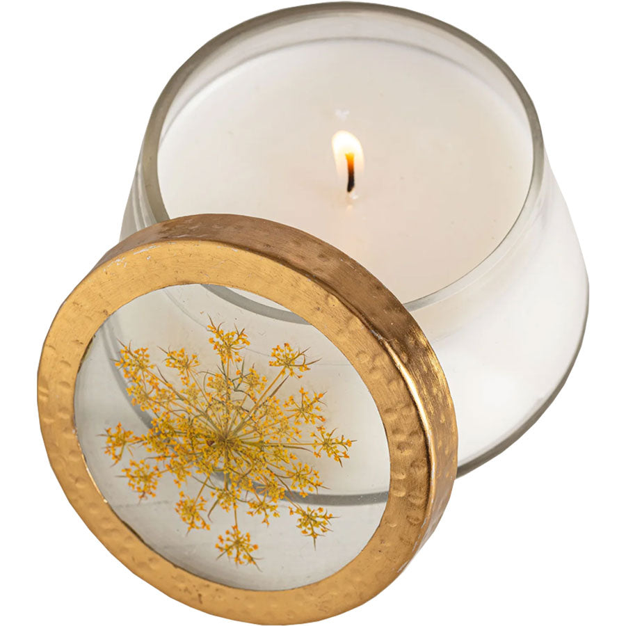 Rosy Rings Pressed Floral Candle - Medium