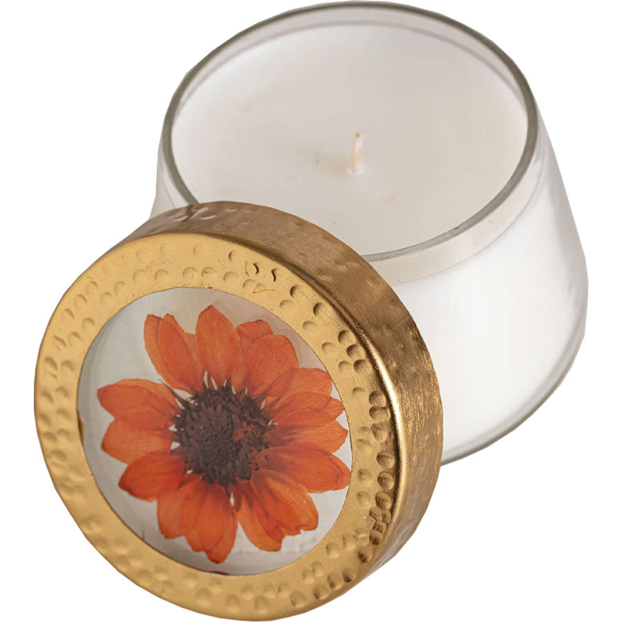 Rosy Rings Pressed Floral Candle - Small