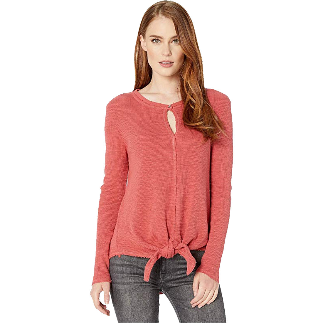 Dylan Waffle Tie Front Top - Women's