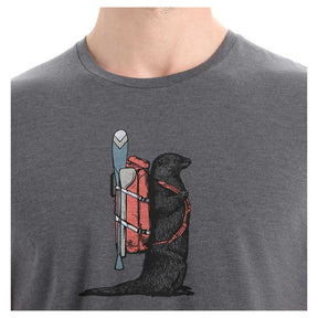 Icebreaker Central Classic T-Shirt Otter Paddle - Men's