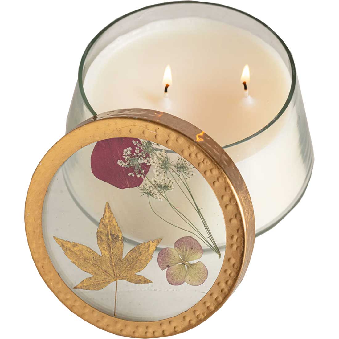 Rosy Rings Pressed Floral Candle - Large