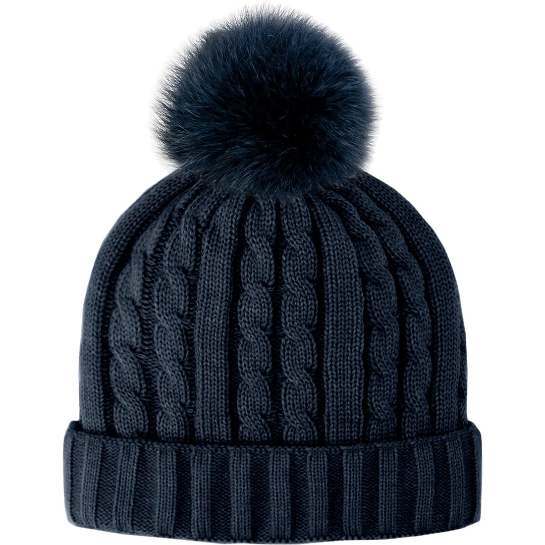 Mitchies Matchings Knit Hat W/ Fox Pom - Women's