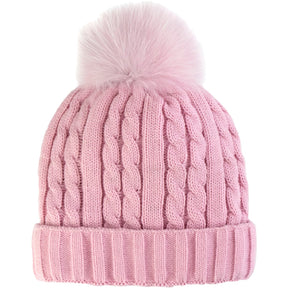 Mitchies Matchings Knit Hat W/ Fox Pom - Women's